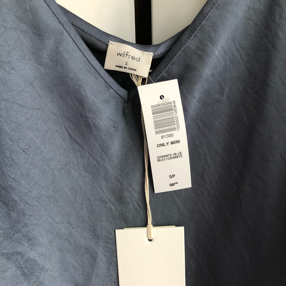 Aritzia Slip Mini Dress in Slate Blue - Picture 3 of 5